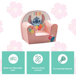 Disney Stitch Foam Armchair, Toddler Sofa Chair With Stitch Design, Soft Foam Seat, Lightweight & Comfortable - thumbnail 4