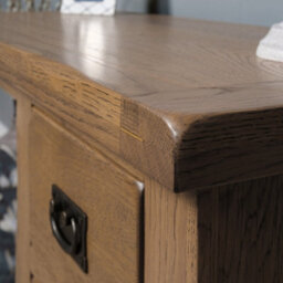 Elm Home And Garden Rustic Oak Single Pedestal Dressing Table 75Cm High X 107Cm Wide X 44Cm Deep Fully Assembled - thumbnail 3