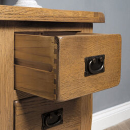 Elm Home And Garden Rustic Oak Single Pedestal Dressing Table 75Cm High X 107Cm Wide X 44Cm Deep Fully Assembled - thumbnail 5