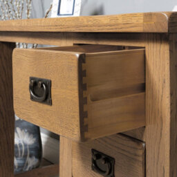 Elm Home And Garden Rustic Oak Single Pedestal Dressing Table 75Cm High X 107Cm Wide X 44Cm Deep Fully Assembled - thumbnail 4