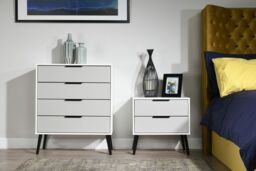 Kyoto Ready Assembled Matt Grey & White No Effect 3 Drawer Chest (H)740mm (W)765mm (D)395mm - thumbnail 2