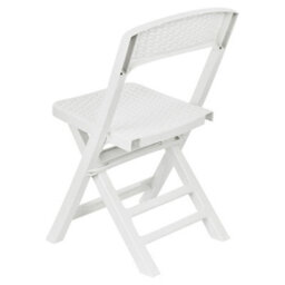 Urbn-Garden White Plastic Rattan Patio Dining Table & 6 Folding Chairs Outdoor Garden Furniture Sets - thumbnail 4