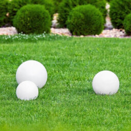 Beliani Solar Outdoor Led Ball Lamps Set Of 3 White Ip67 Waterproof - 28Cm. - thumbnail 1