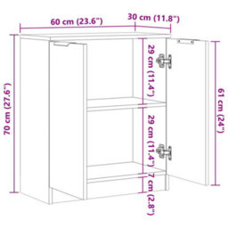 Vidaxl Sideboard Old Wood 60X30X70 Cm Engineered Wood - thumbnail 3