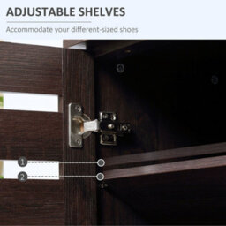 Wyld Haus Fiseyo Wooden Wood-Effect Shoe Cabinet For 15 Pairs, Five-Tier Adjustable Storage, Dark Brown - thumbnail 7
