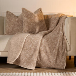 Ohs Teddy Marl Binded Throw - Natural - thumbnail 2