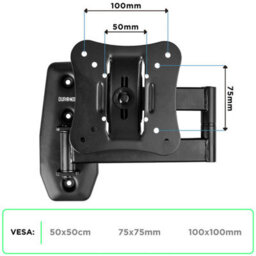 "Duronic Tvb0920 Full Range Tv Bracket, Swivel And Tilt Wall Mount With Vesa 100X100 For Flat Screen Television Screen 13-30""" - thumbnail 5
