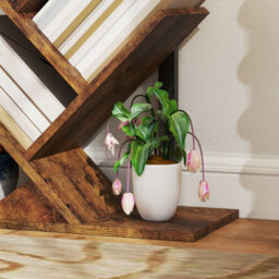 Wyld Haus Modo Wood 6-Section Tree Style Bookcase, Wood-Effect Shelves With Black Steel Frame, 50W X 24D X 109H Cm - thumbnail 9