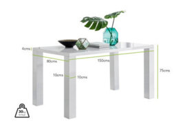 Furniturebox Pivero Rectangular 6 Seater White High Gloss Dining Table For Simple Elegant Minimalist Style Dining Room - thumbnail 6