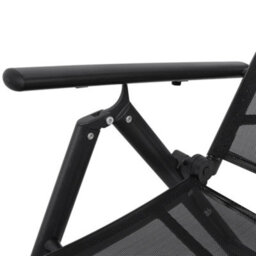 Walplus Folding Sun Lounger Aluminium Black - thumbnail 4