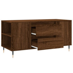 Berkfield Modern Coffee Table Brown Oak 102X44.5X50 Cm Engineered Wood - thumbnail 6