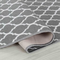 Machine Washable Trellis Design Anti Slip Doormats Grey 80X300 Cm - thumbnail 3