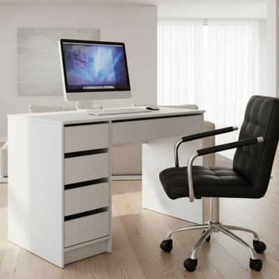 Ada Desk Sturdy Laminated Board Construction With Durable Abs Edging White Matt - image 1