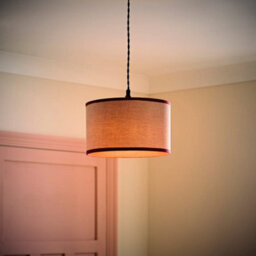 Valuelights Kiara Small 25Cm Linen Pink Trim Inner Easy Fit Lamp Shade And Bulb - thumbnail 2