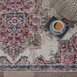 Melrose Chateau Pink Medallion Vintage Traditional Style Medium Area Rug 120X170Cm