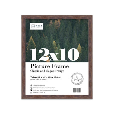 12X10 Walnut Picture Frame (30.5 X 25.4Cm) Poster, Photo, Artwork, Gallery Wall Or Print - image 1