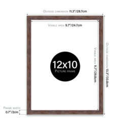 12X10 Walnut Picture Frame (30.5 X 25.4Cm) Poster, Photo, Artwork, Gallery Wall Or Print - thumbnail 3