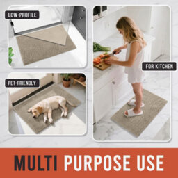Moonlight Bedding Plush Chenille Bathroom Floor Mat Non-Slip Quick-Dry Absorbent Bathroom & Doorway Shower Rug Silver 50X80 Cm - thumbnail 4