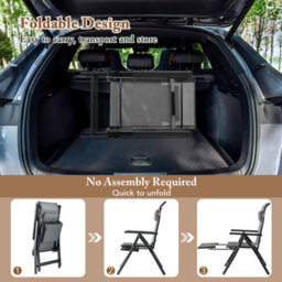 Gainoom Folding Patio Chairs Set Of 2 Lounge Chairs Outdoor Recliner Chairs W/ Adjustable Backrests & Armrests - thumbnail 6