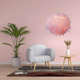 Klass Home Collection 30Cm Pink Feather Light Shade, Lamp Shade For Pendant Ceiling Light, Table Lamp, Floor Lamp - thumbnail 8