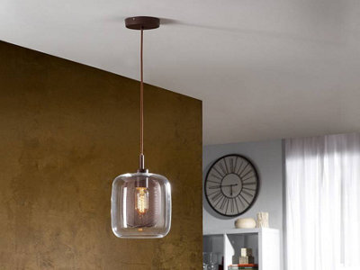 Luminosa Lighting Luminosa Fox Crystal Ceiling Pendant Mesh Brown, E27 - Uk Stock - image 1