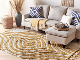 Beliani Rug Bingol Yellow 160 X 230 Cm Cotton - thumbnail 2