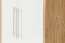 Seconique Seville 2 Door Wardrobe In White High Gloss Light Oak Effect Veneer - thumbnail 6