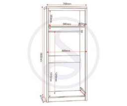 Seconique Seville 2 Door Wardrobe In White High Gloss Light Oak Effect Veneer - thumbnail 4