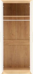 Seconique Seville 2 Door Wardrobe In White High Gloss Light Oak Effect Veneer - thumbnail 3