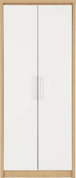 Seconique Seville 2 Door Wardrobe In White High Gloss Light Oak Effect Veneer - thumbnail 2