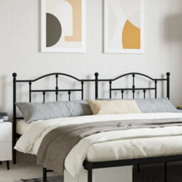 Berkfield Metal Headboard Black 200 Cm