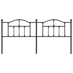 Berkfield Metal Headboard Black 200 Cm - thumbnail 3
