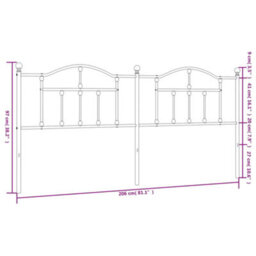 Berkfield Metal Headboard Black 200 Cm - thumbnail 6