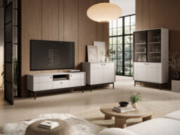 Arte Luxurious Japandi Sideboard Cabinet H840mm W1040mm D390mm In Cashmere - Refined Storage Sanctuary - thumbnail 4