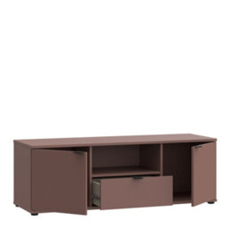 Furniture To Go Ganymede Wide Tv Unit With Open Shelf, Drawer And 2 Doors In Terracotta - thumbnail 4
