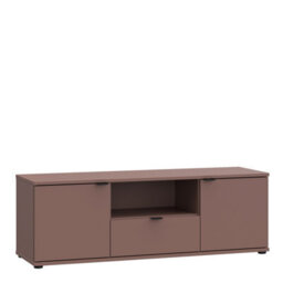 Furniture To Go Ganymede Wide Tv Unit With Open Shelf, Drawer And 2 Doors In Terracotta - thumbnail 2