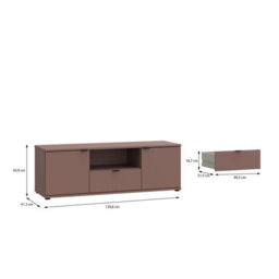 Furniture To Go Ganymede Wide Tv Unit With Open Shelf, Drawer And 2 Doors In Terracotta - thumbnail 9