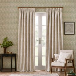 Morris & Co Marigold Jacquard Floral Room Darkening Pencil Pleat Curtain Pair Stone (W)229Cm X (D)229Cm - thumbnail 2