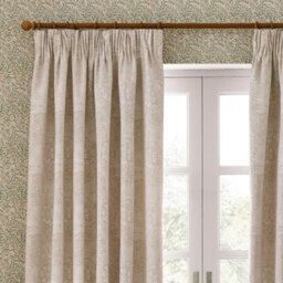 Morris & Co Marigold Jacquard Floral Room Darkening Pencil Pleat Curtain Pair Stone (W)229Cm X (D)229Cm - thumbnail 3