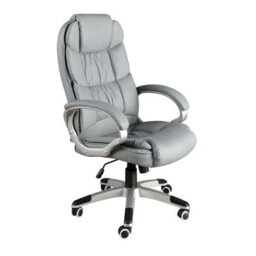 Angel Cerda Stylish Grey Leatherette Swivel Office Chair For Modern Workspaces
