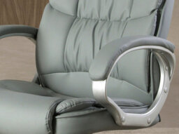 Angel Cerda Stylish Grey Leatherette Swivel Office Chair For Modern Workspaces - thumbnail 4