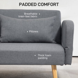 Wyld Haus Torive Nove Grey 2-Seater Click-Clack Sofa Bed With Cushions, Double Bed 140X200Cm - thumbnail 6