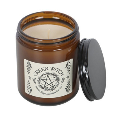 Something Different Green Witch White Sage Gl Scented Candle White/brown (One Size) - image 1