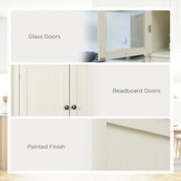 Wyld Haus Fidozi 5-Tier Cream White Freestanding Kitchen Pantry Cabinet With Adjustable Shelves And Drawer 76W X 40D X 182.5H Cm - thumbnail 5