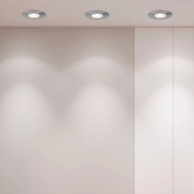 Lighting Collection Cantho Silver Led Recessed Spotlight, Pack Of 3 - image 1