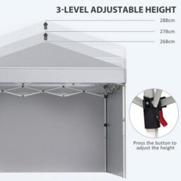 Outsunny 3X3 M Pop Up Gazebo Party Tent, 2 Sidewalls, Weight Bags Light Grey - thumbnail 6