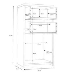 Furniture To Go Best Chest Storage Cabinet 2 Drawers 1 Door In Artisan Oak/white - thumbnail 9