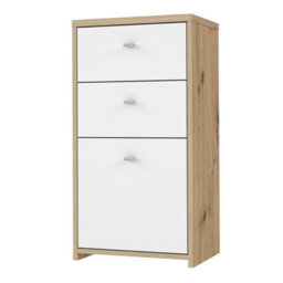 Furniture To Go Best Chest Storage Cabinet 2 Drawers 1 Door In Artisan Oak/white - thumbnail 3