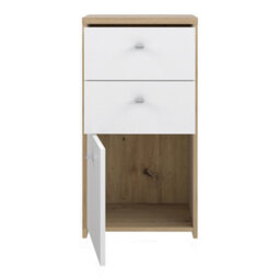 Furniture To Go Best Chest Storage Cabinet 2 Drawers 1 Door In Artisan Oak/white - thumbnail 6