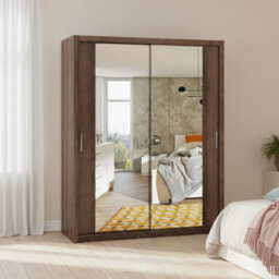 Bono Sz180 Monastery Oak Sliding Wardrobe With Mirror Space Saving Storage For Modern Bedrooms - thumbnail 2